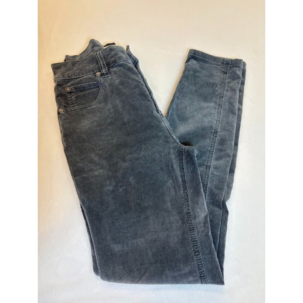 We The Free Womens Gray Corduroy Skinny Leg Pants Mid Rise Button Fly Size 25